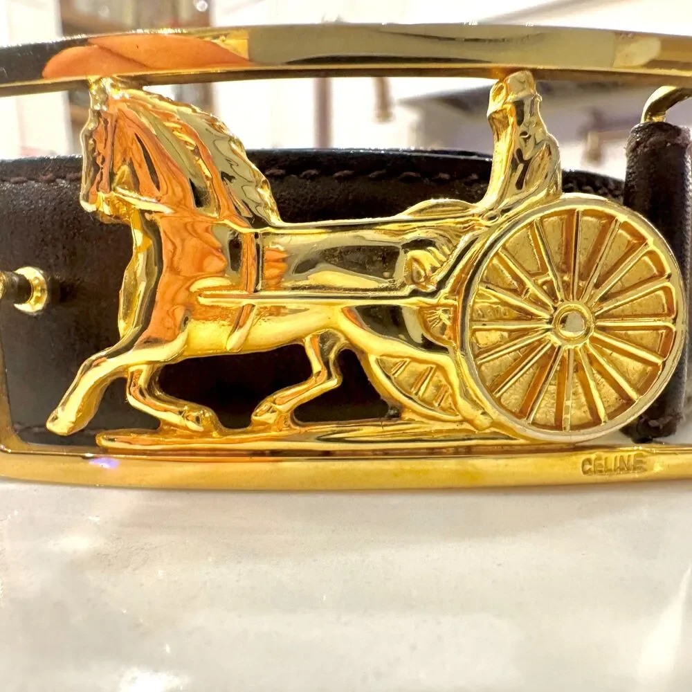 CELINE Horse Carriage Vintage Brown Belt - Size 60 (XXS) - Picture 12 of 12